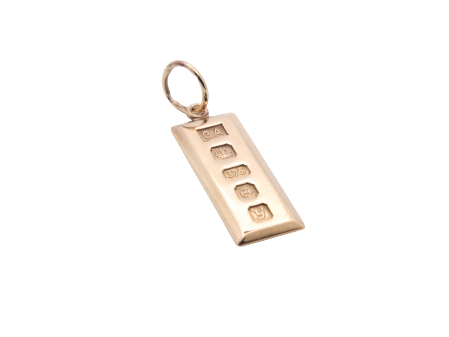Vintage 9ct Gold Ingot Bar Pendant
