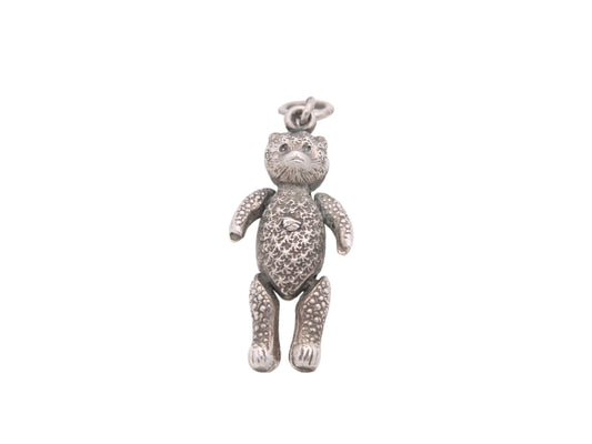 Antique Sterling Silver Teddy Bear Pendant