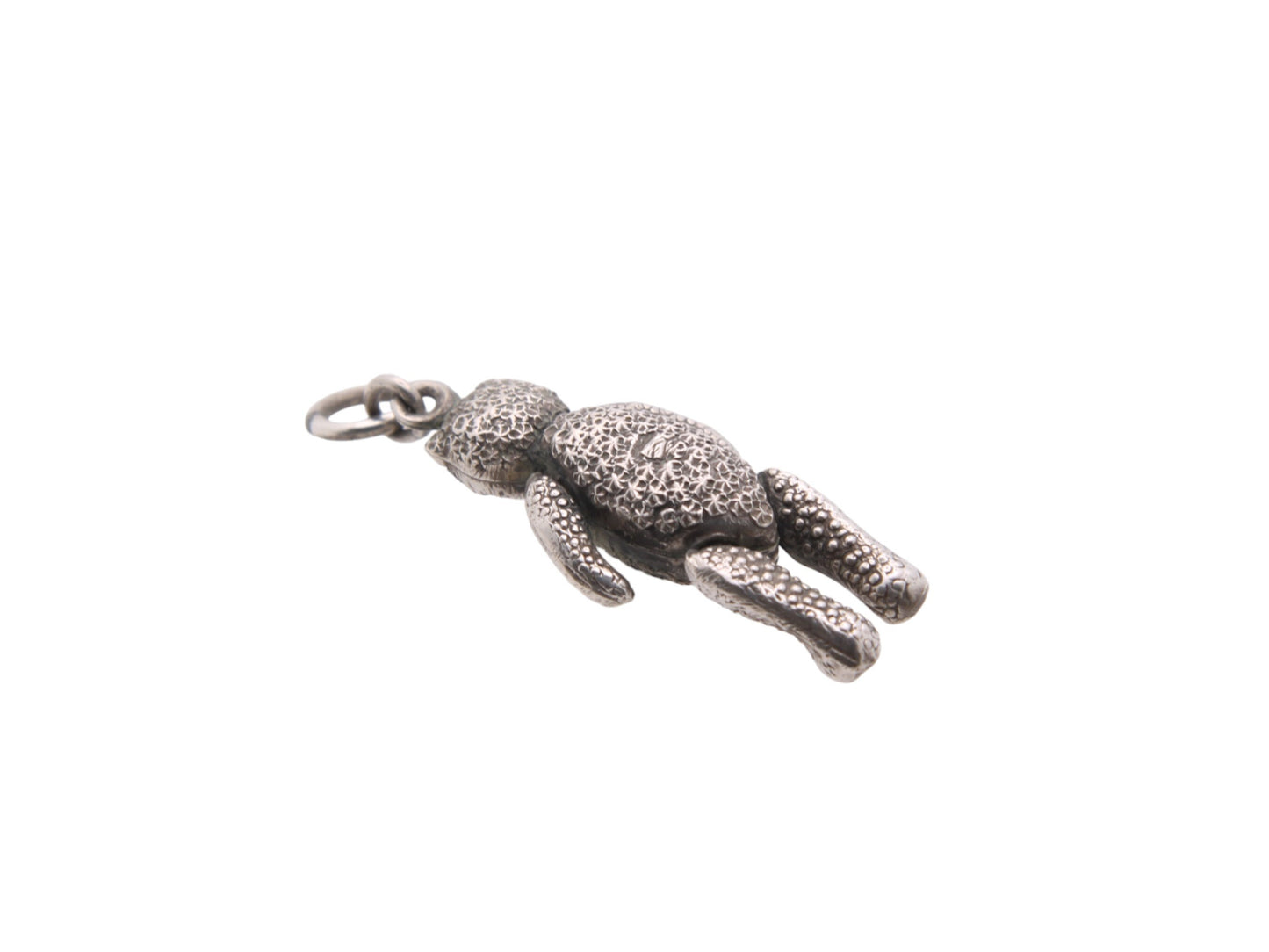 Antique Sterling Silver Teddy Bear Pendant