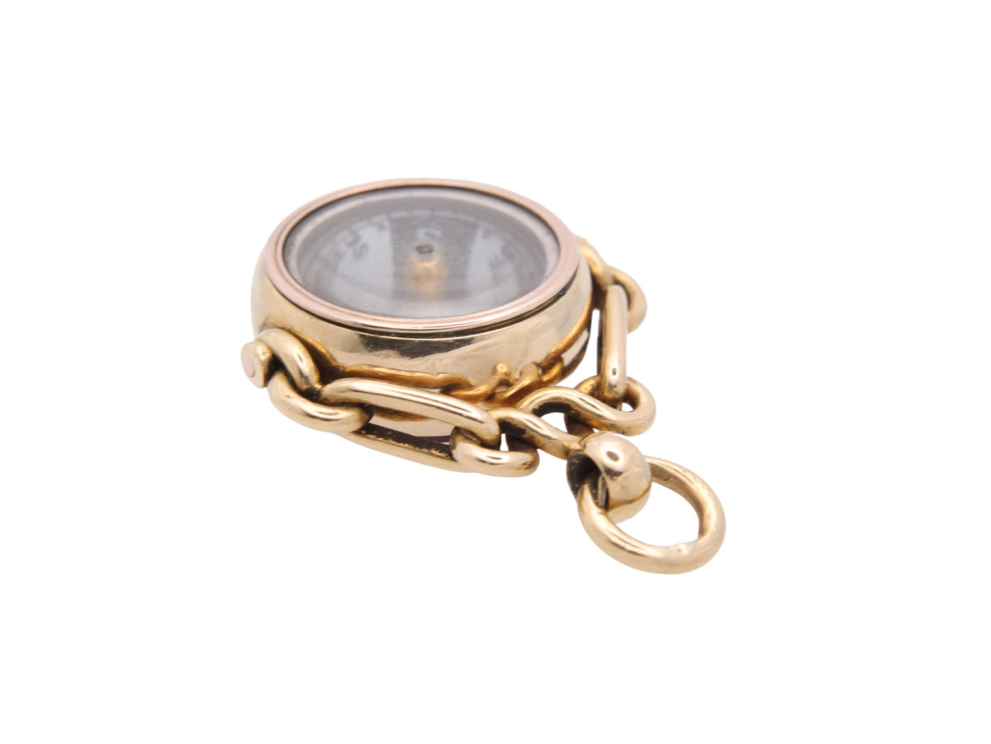 Antique 18ct Gold Carnelian Compass Pendant