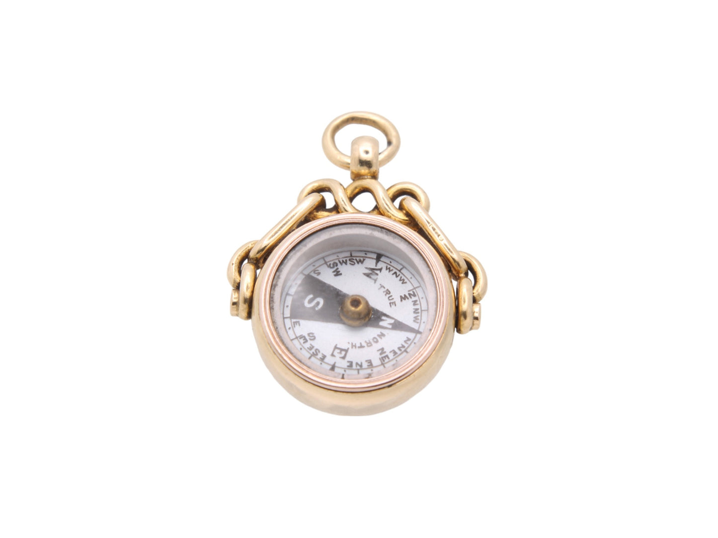 Antique 18ct Gold Carnelian Compass Pendant