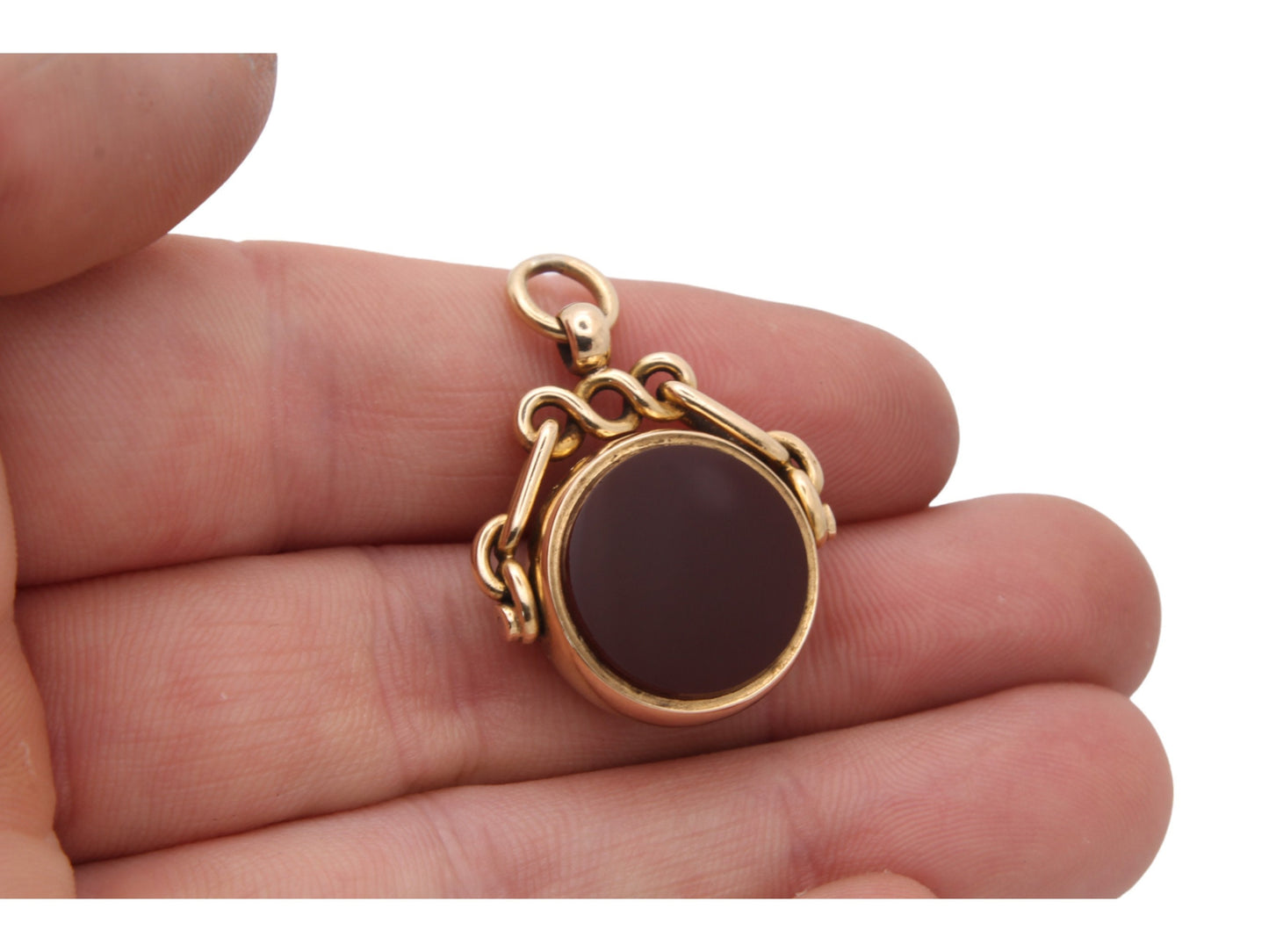 Antique 18ct Gold Carnelian Compass Pendant