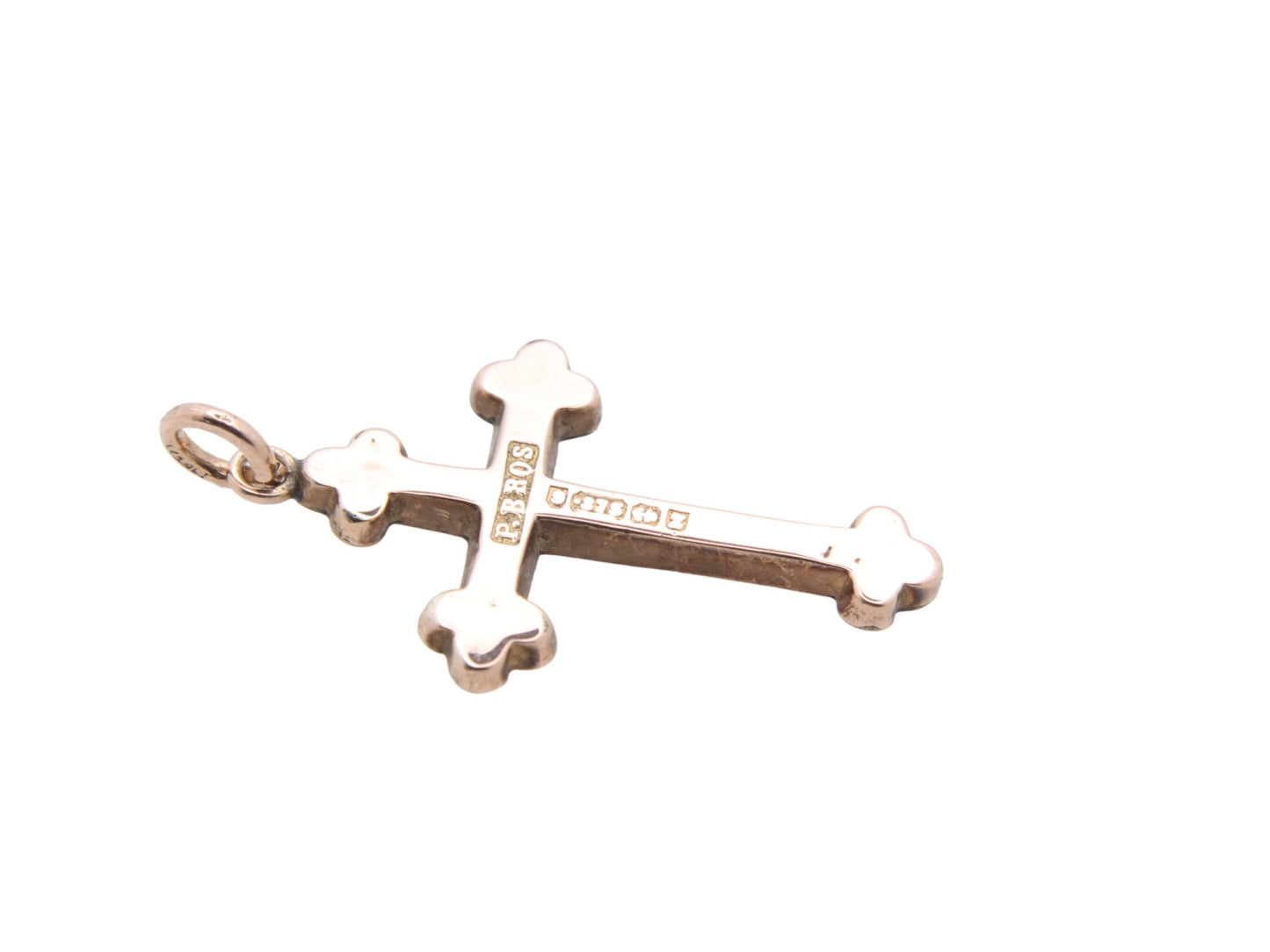 Antique-9ct-Gold-Engraved-Cross-Pendant
