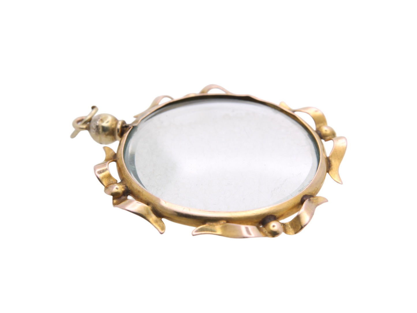 Antique 9ct Gold Glass Pendant Locket