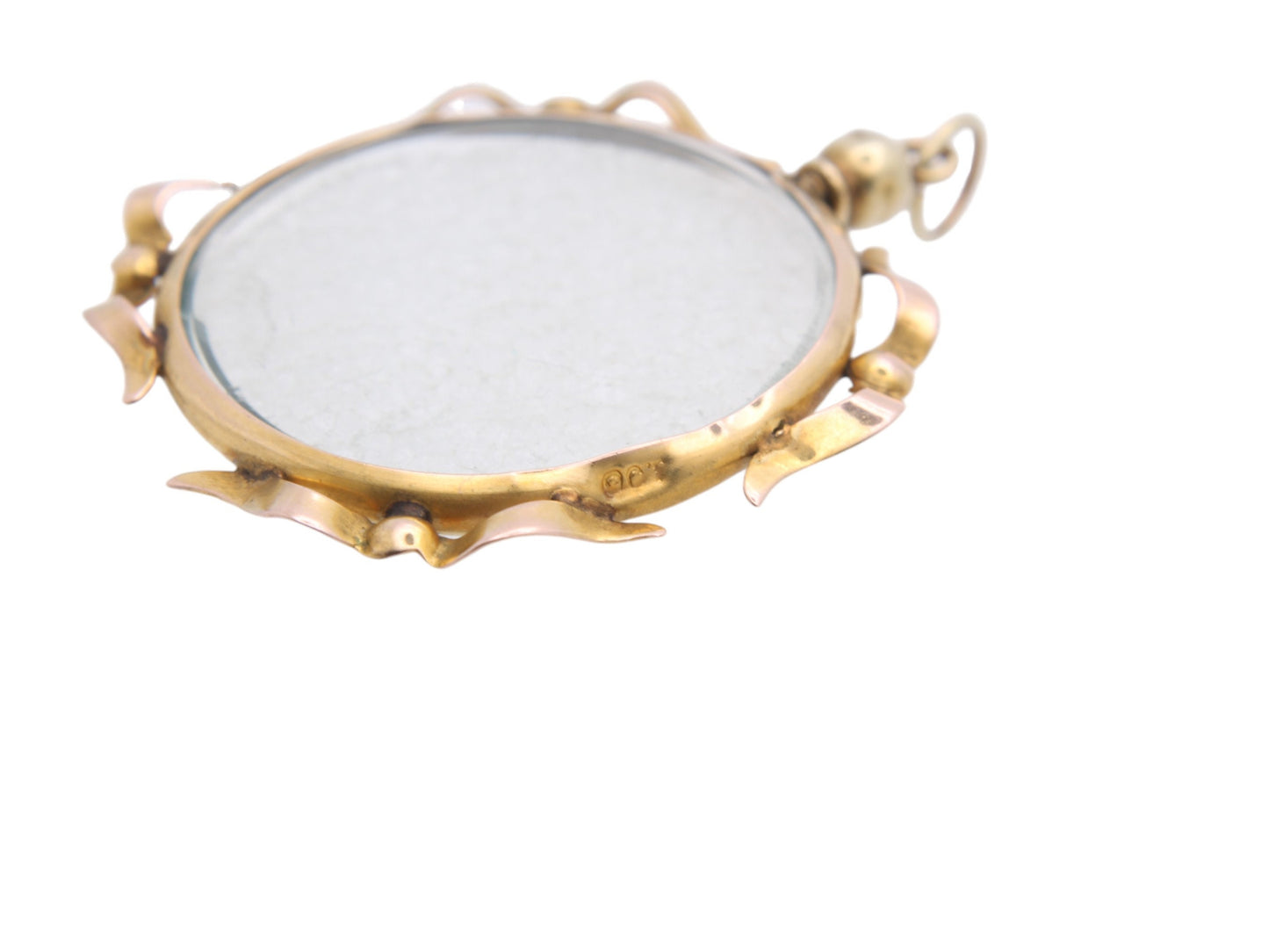 Antique 9ct Gold Glass Pendant Locket