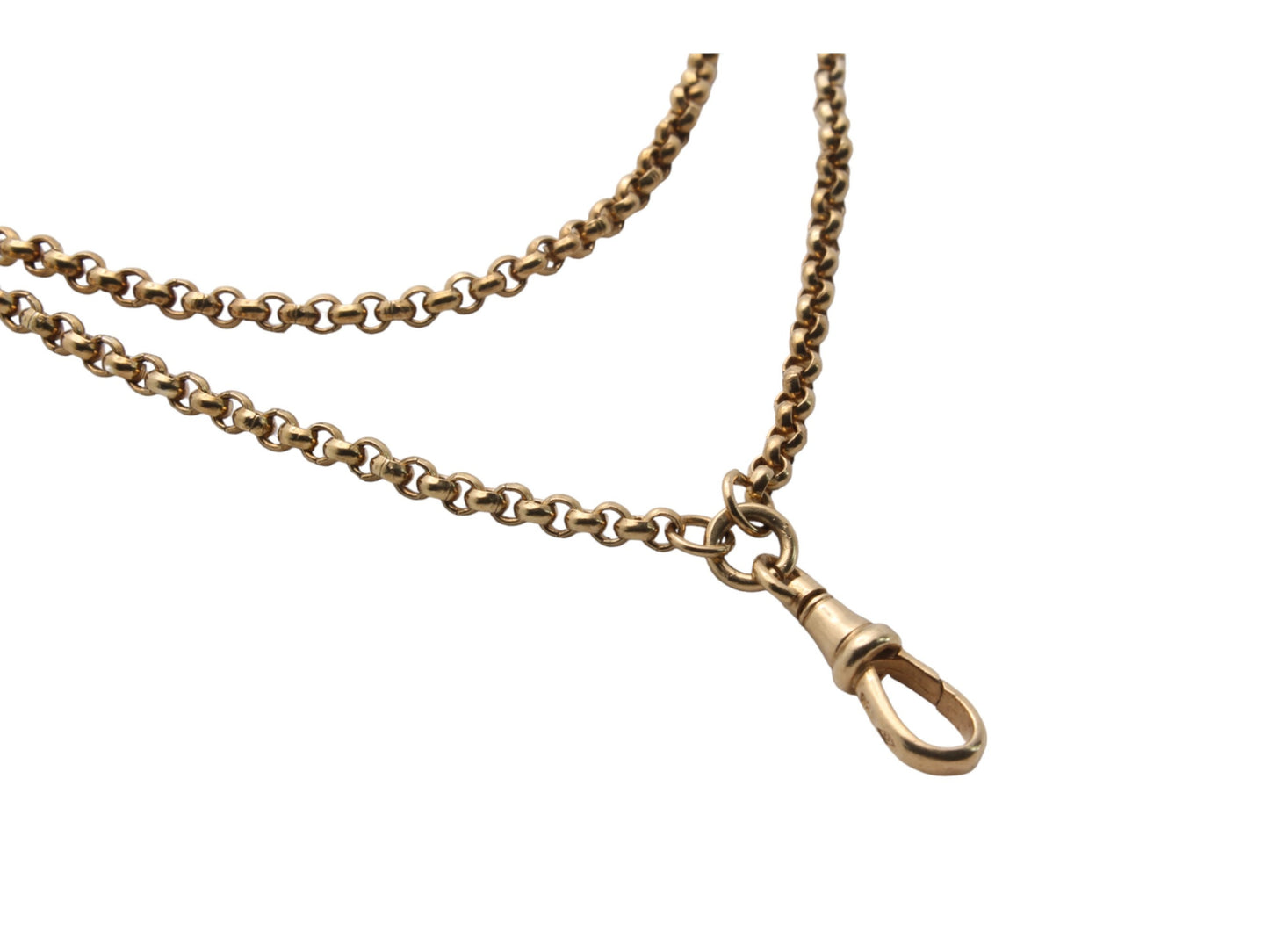 Vintage Sterling Silver Gilt Long Guard Necklace 60"