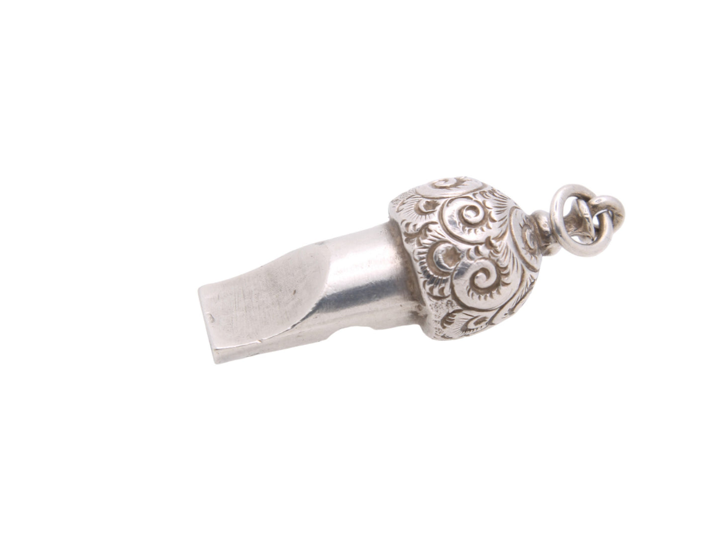 Antique Victorian Sterling Silver Acorn Whistle Pendant
