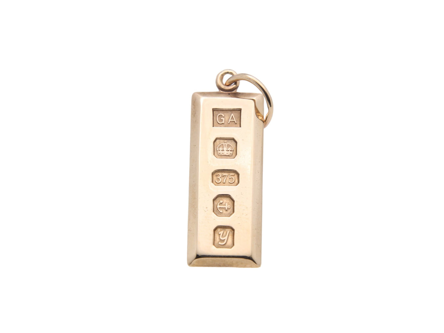 Vintage 9ct Gold Ingot Bar Pendant