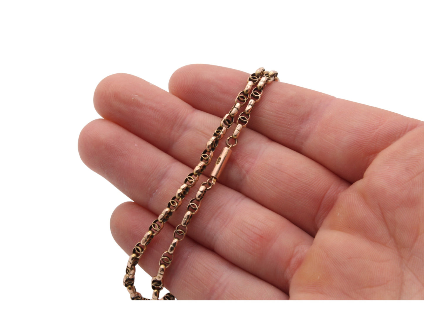 Antique 9ct Gold Fancy Link Necklace