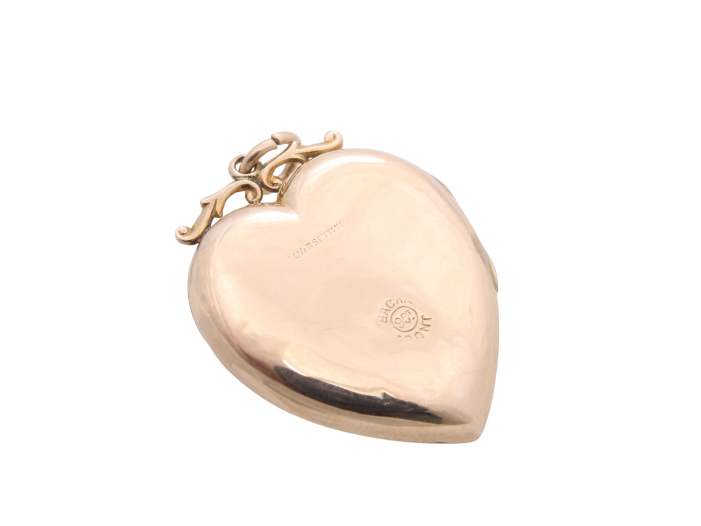 Antique Large 9ct Gold Diamond Heart Locket