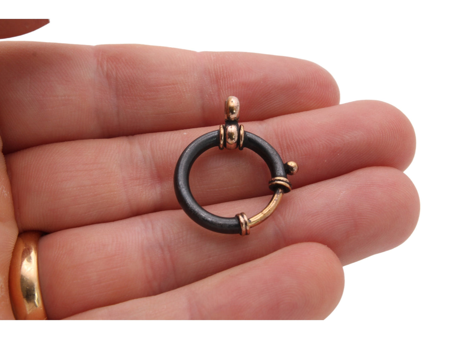 Antique Gunmetal & Rose Rolled Gold Bolt Spring Clasp