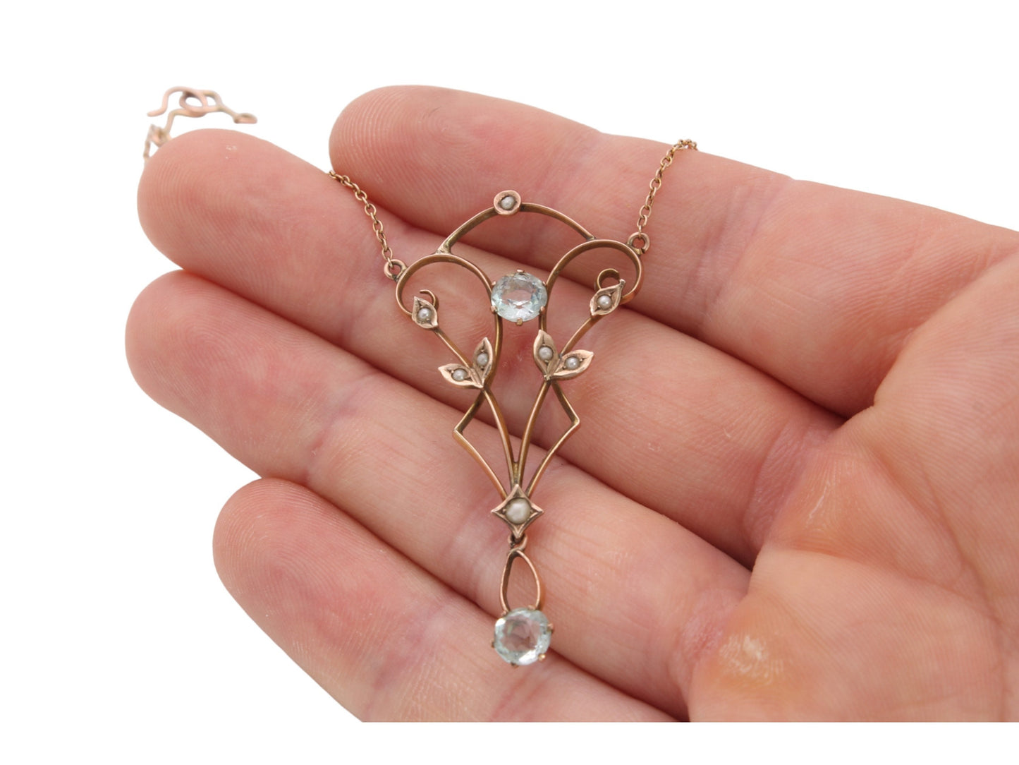 Antique 10ct Gold Paste Necklace Pendant