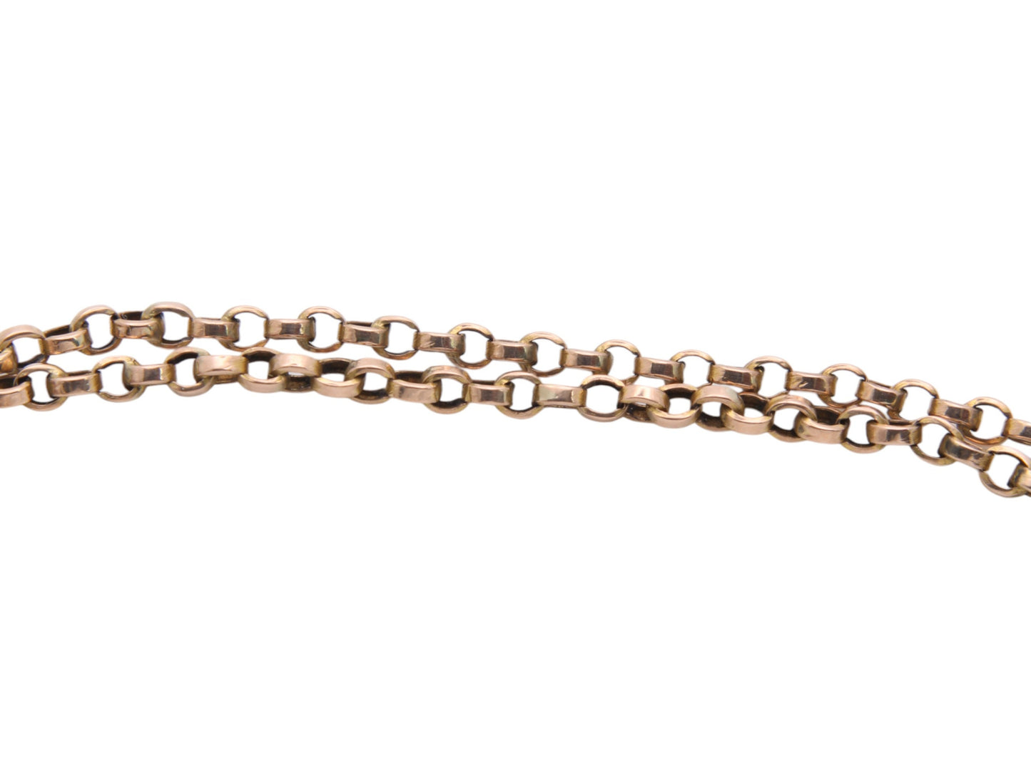 Antique 9ct Gold Belcher Link Necklace, 26"