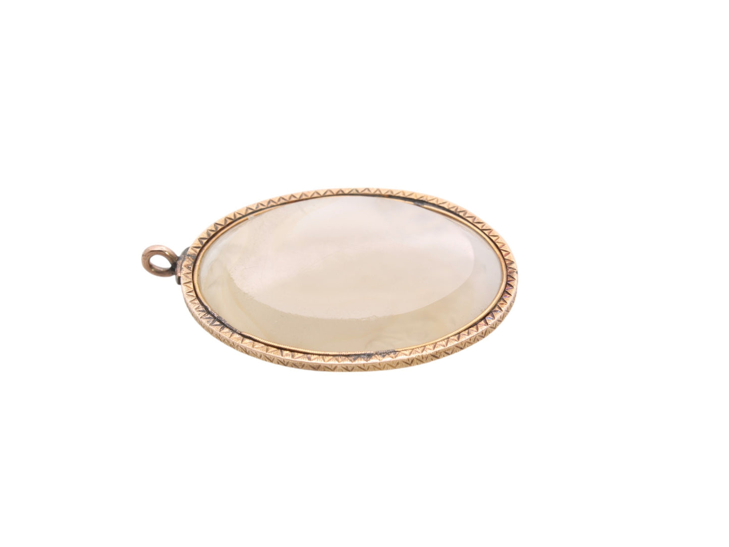 Antique 18ct Gold Swan Intaglio Crested Chalcedony Pendant