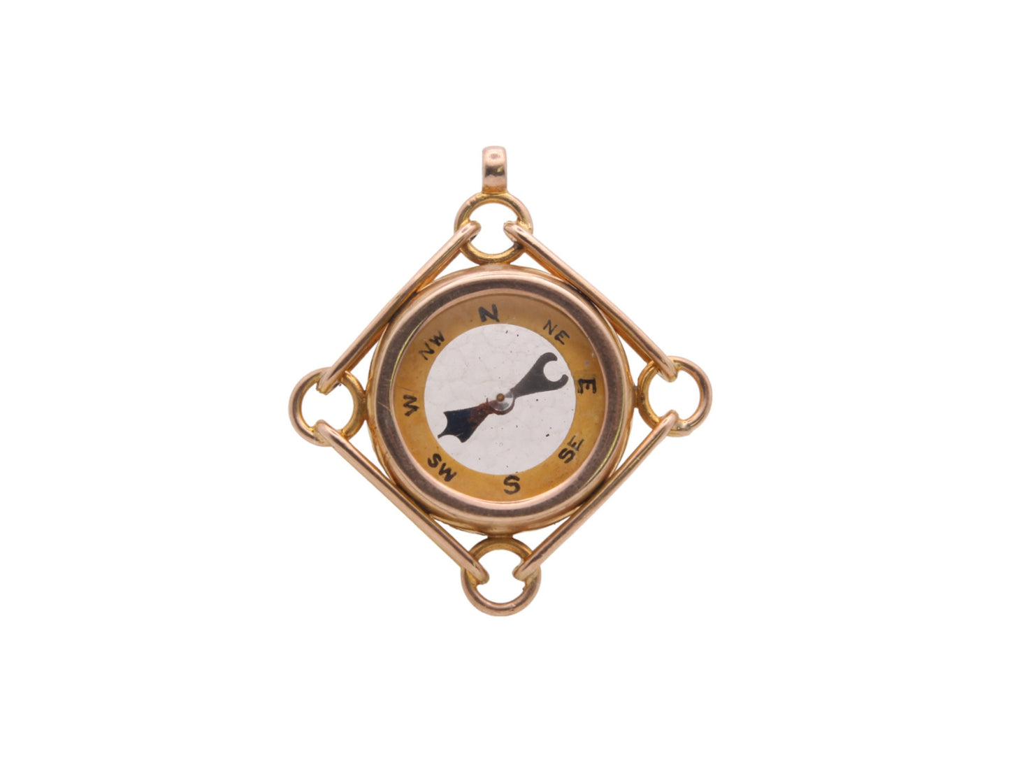 Antique 9ct Gold Compass Pendant Fob