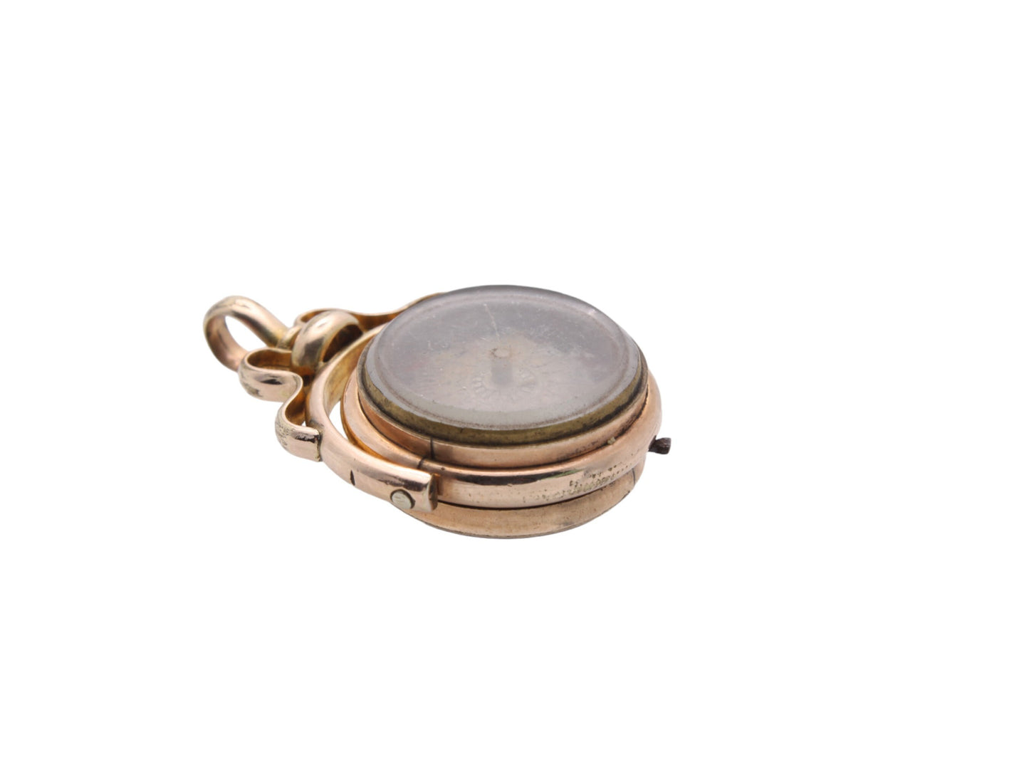 Antique 9ct Rolled Gold Movable Roulette Spinner Pendant