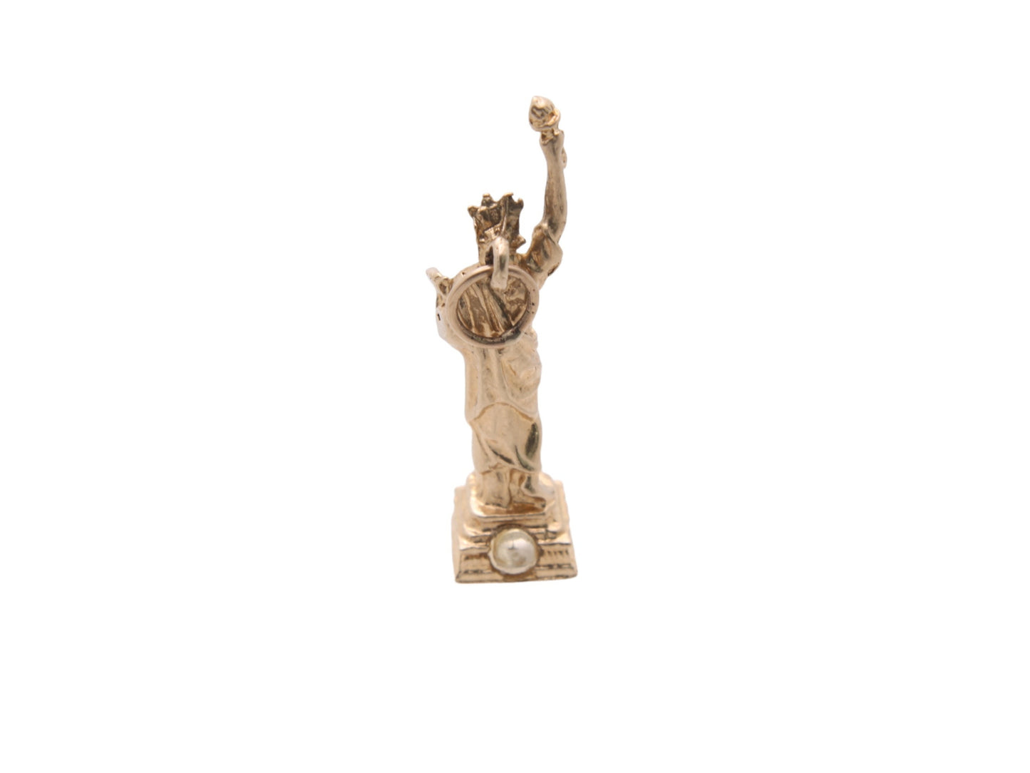 Vintage 9ct Gold Statue Of Liberty Pendant Charm