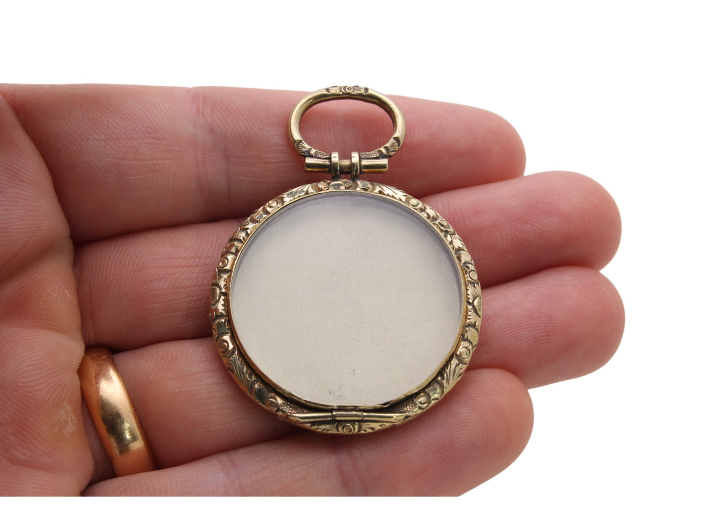 Antique 9ct Rolled Gold Open Face Locket Pendant