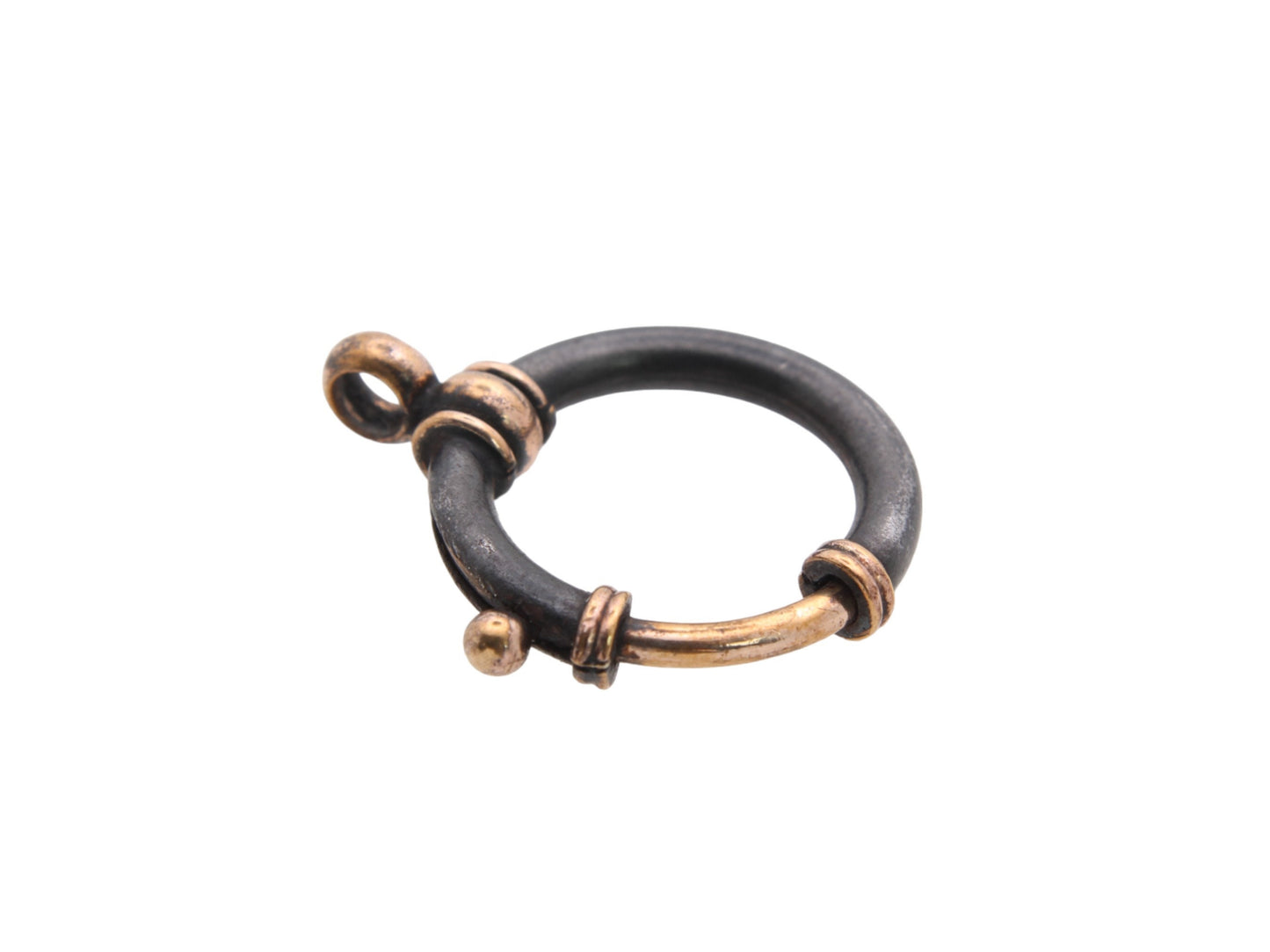 Antique-Gunmetal-&-Rose-Rolled-Gold-Bolt-Spring-Clasp
