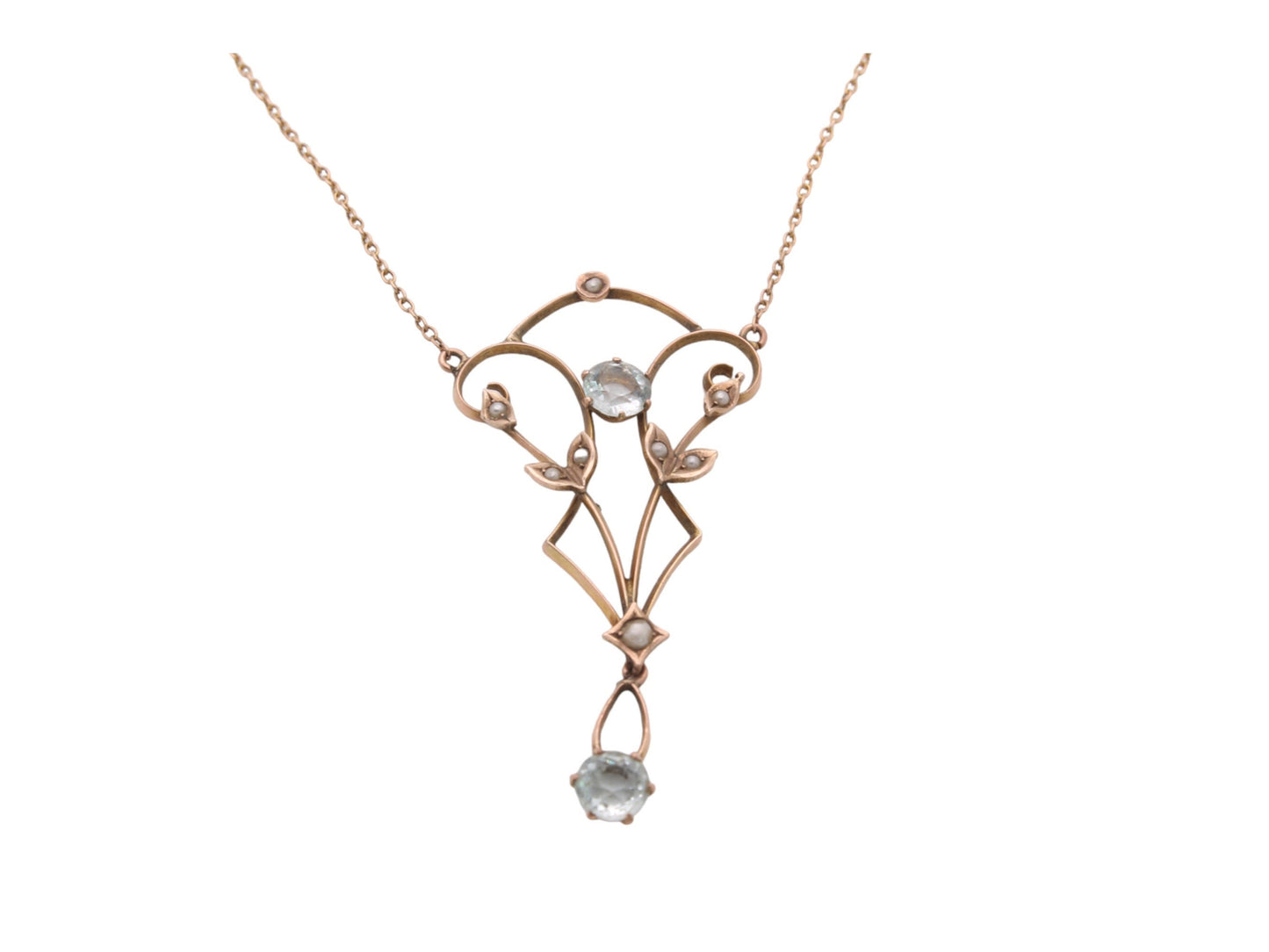 Antique 10ct Gold Paste Necklace Pendant