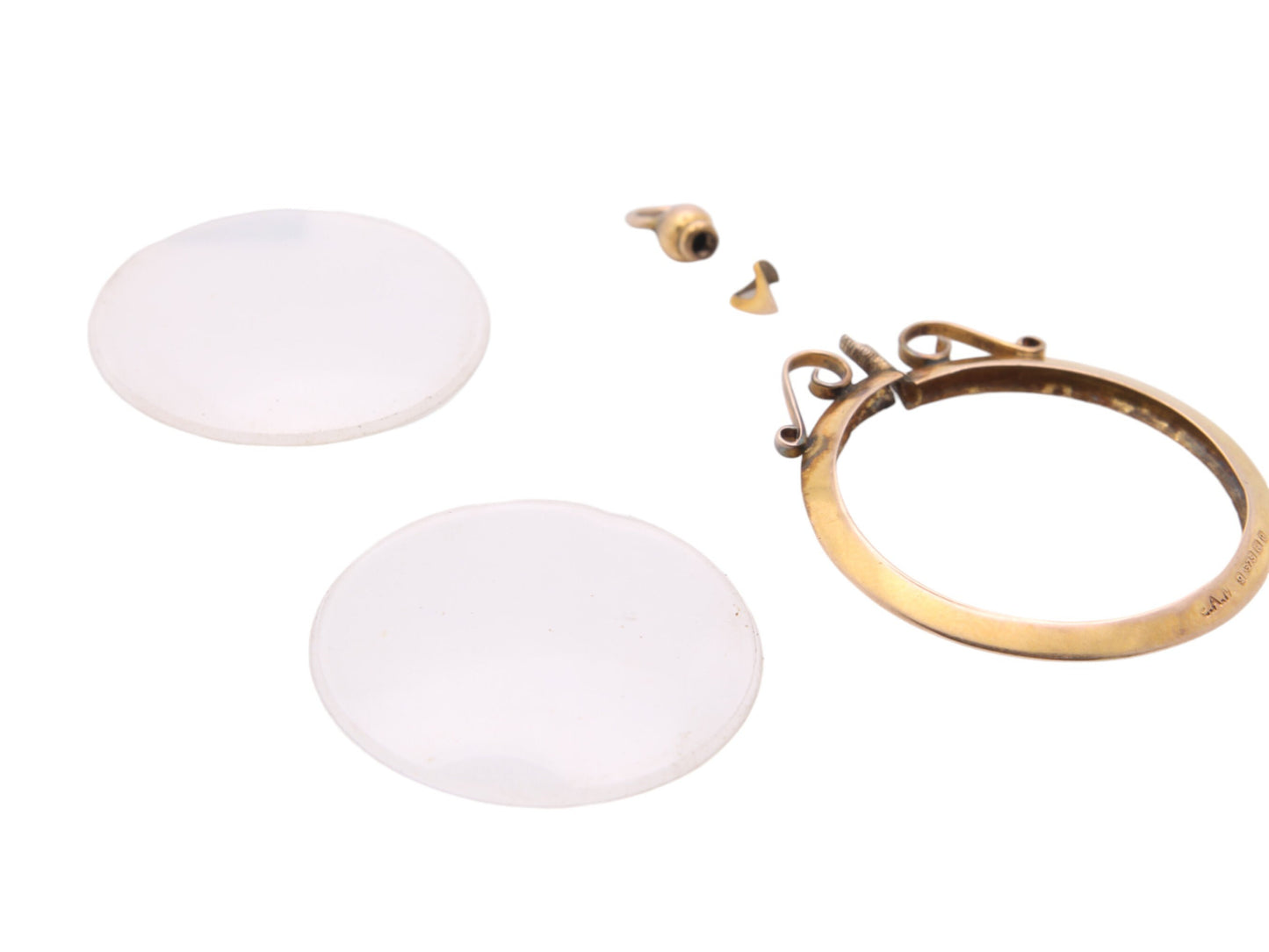 Antique 9ct Gold Glass Photo Locket Pendant