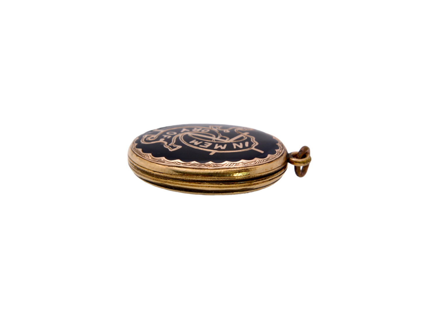 Antique-9ct-Gold-Black-Enamel-"In-Memory-Of"-Locket-c.1860