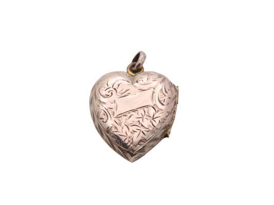 Antique 9ct Gold Decorative Heart Locket