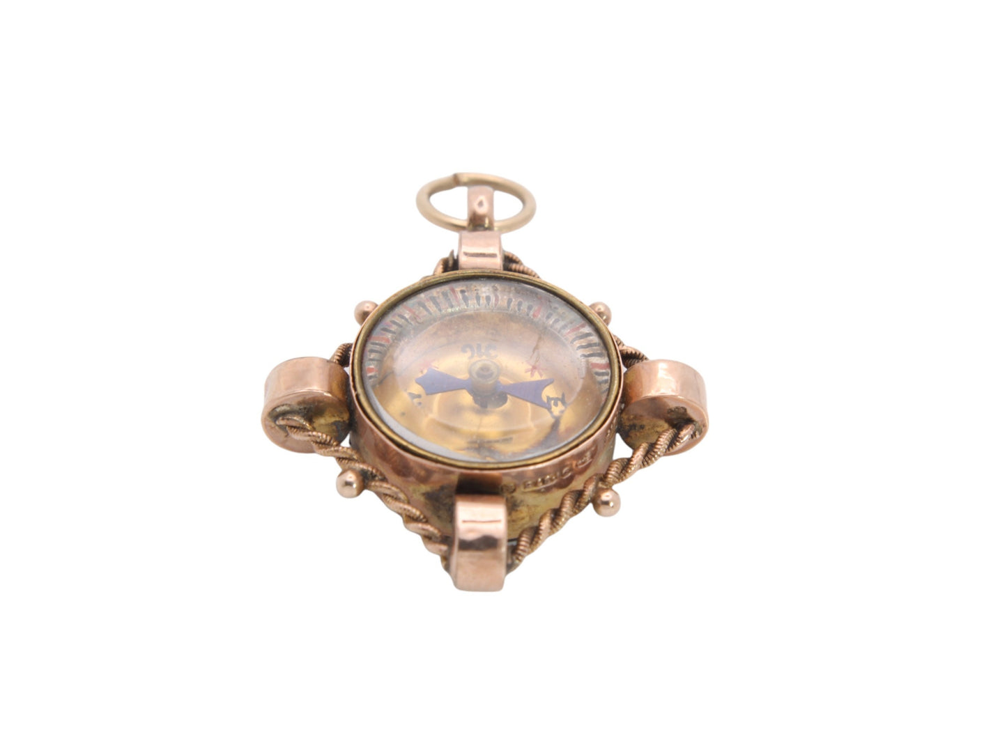 Antique-9ct-Gold-Carnelian-Compass-Pendant-Fob