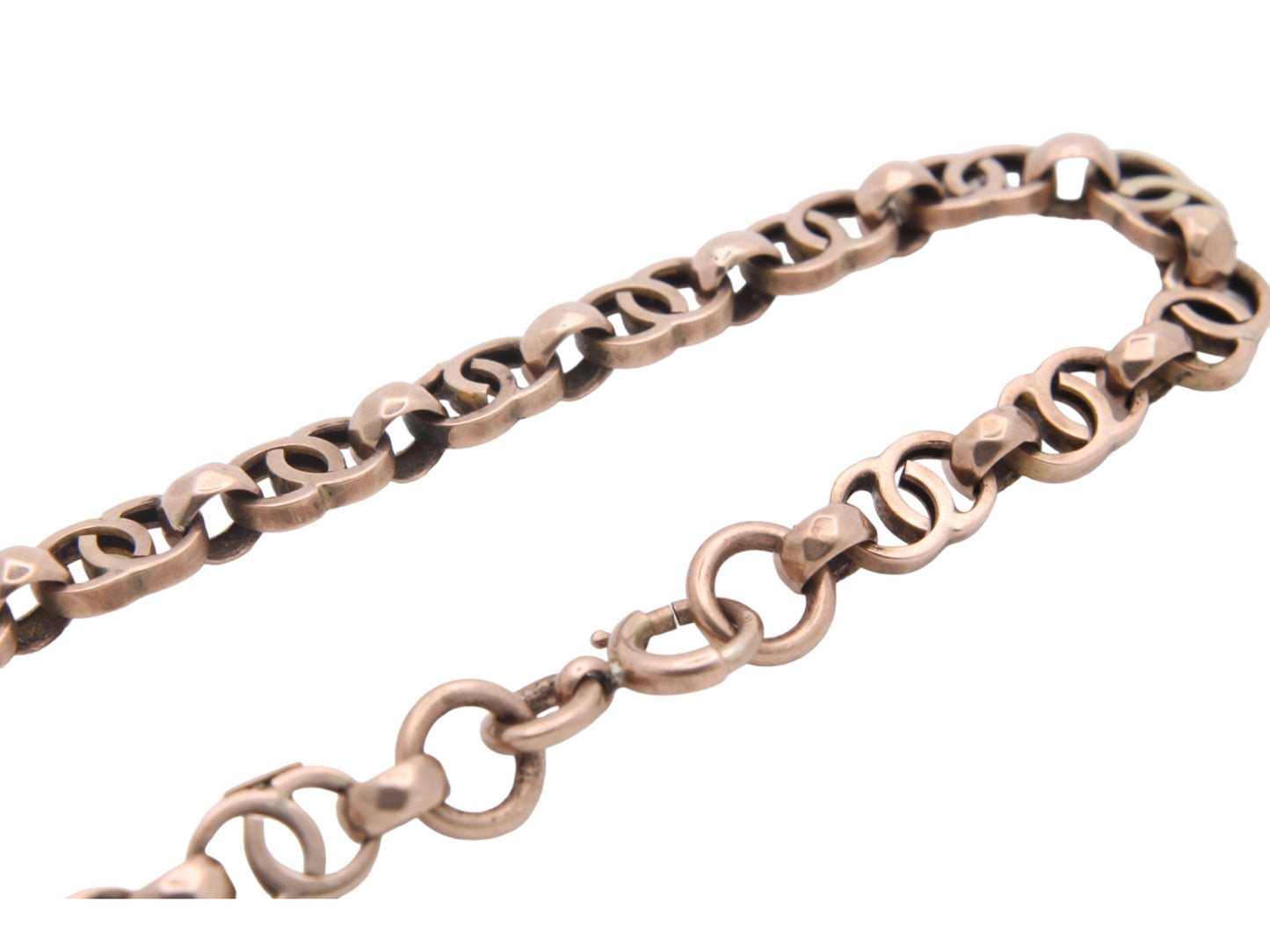 Antique 9ct Gold Double Fancy Belcher Bracelet