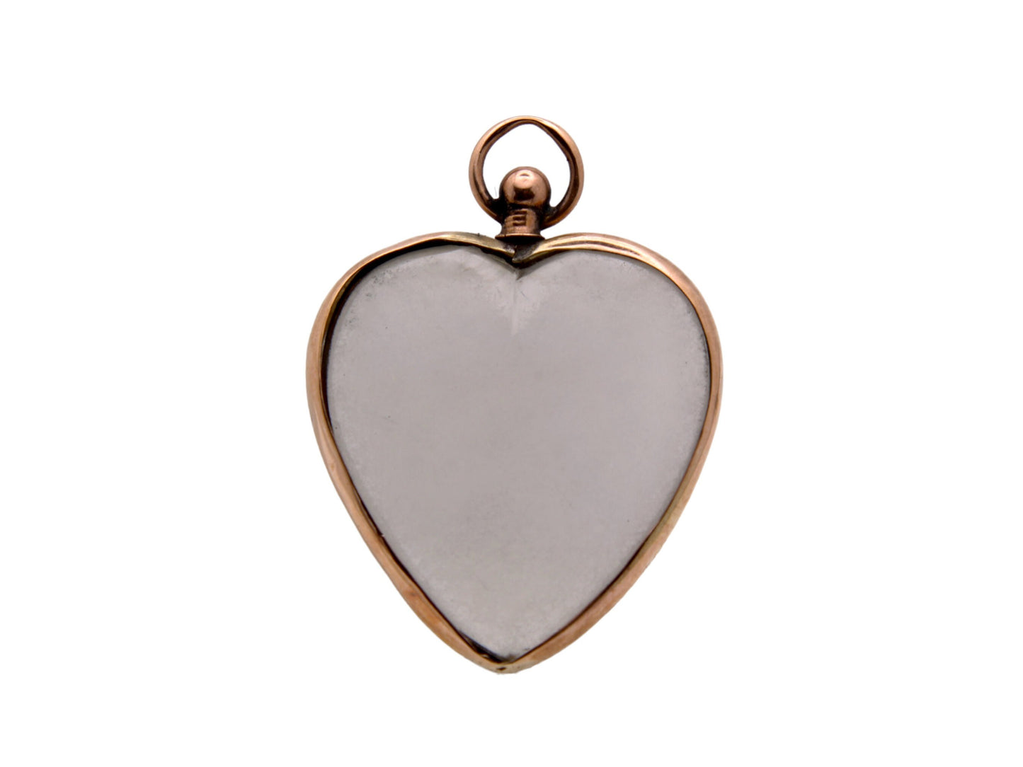 Antique 9ct Gold Heart Shaped Open Glass Locket Pendant
