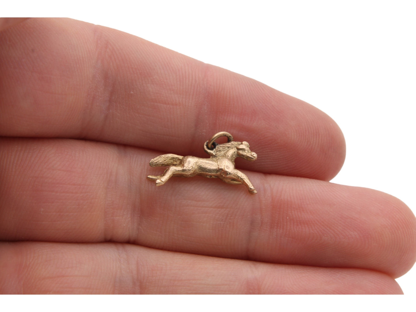 Antique 9ct Gold Horse Charm Pendant