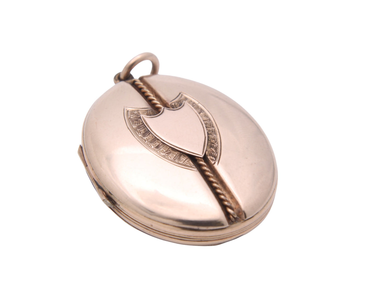 Antique 9ct Gold Oval Shield Locket