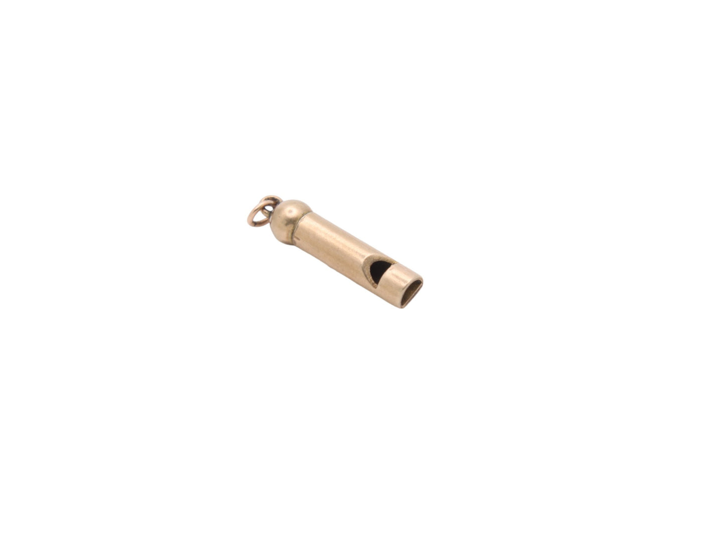 Antique 9ct Gold Dog Whistle Charm Pendant