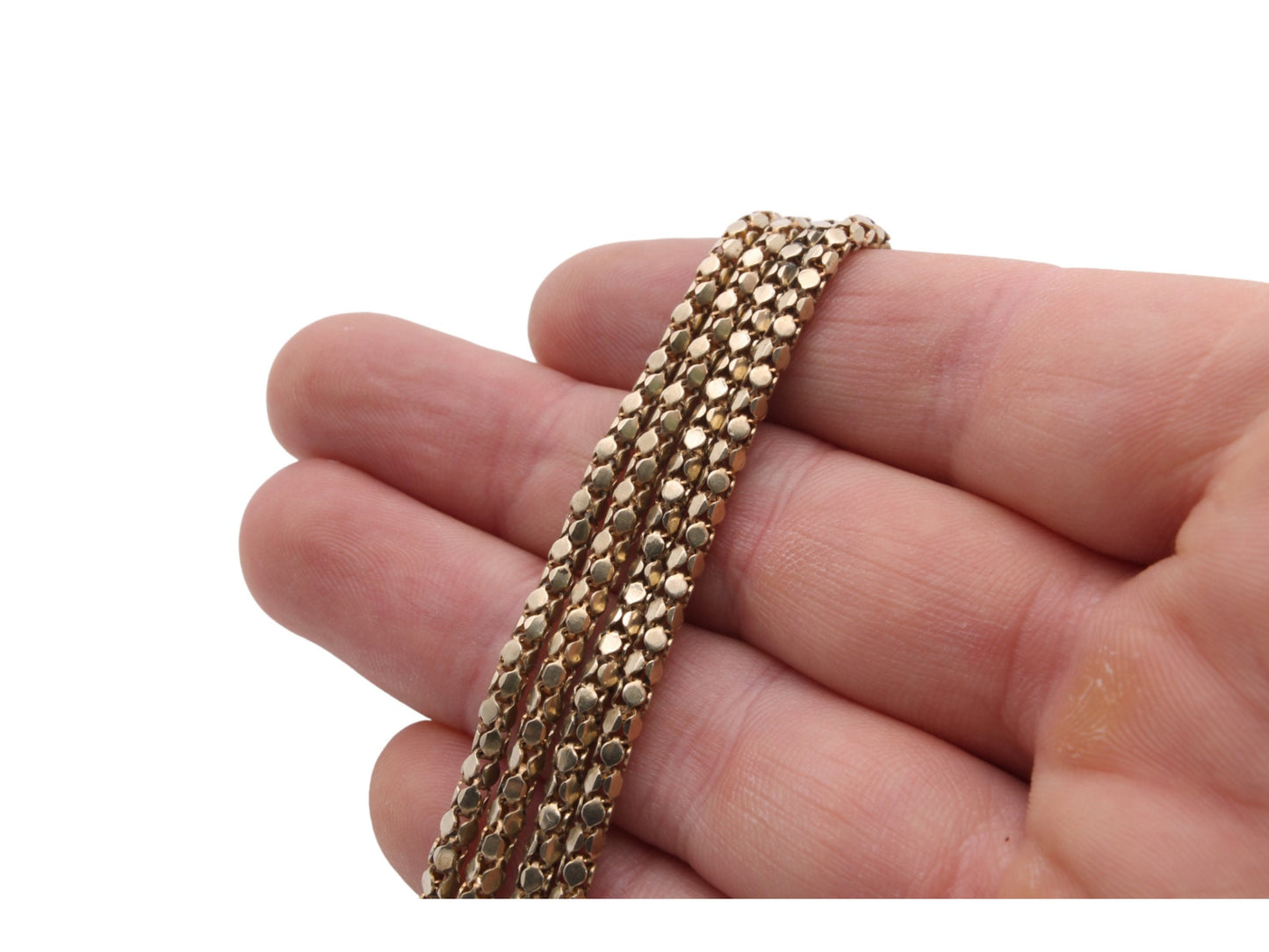 Antique 9ct Rolled Gold Long Guard Box Link Chain 56"