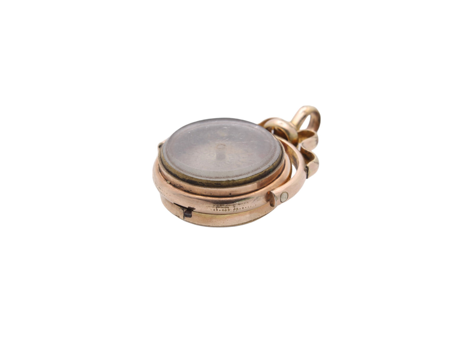 Antique 9ct Rolled Gold Movable Roulette Spinner Pendant