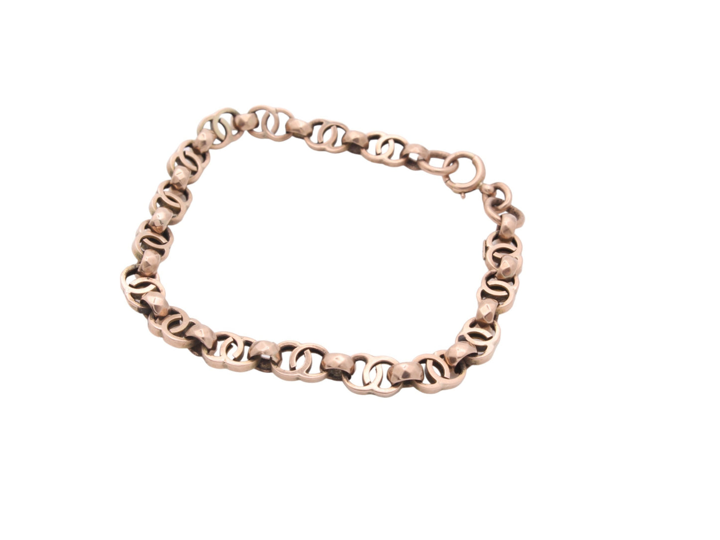 Antique 9ct Gold Double Fancy Belcher Bracelet
