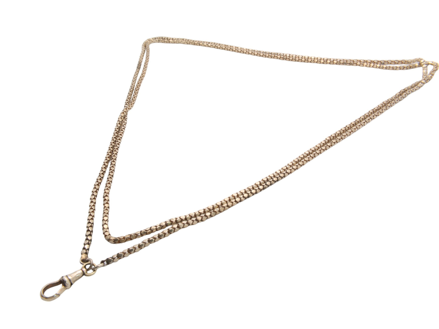 Antique 9ct Rolled Gold Long Guard Box Link Chain 56"