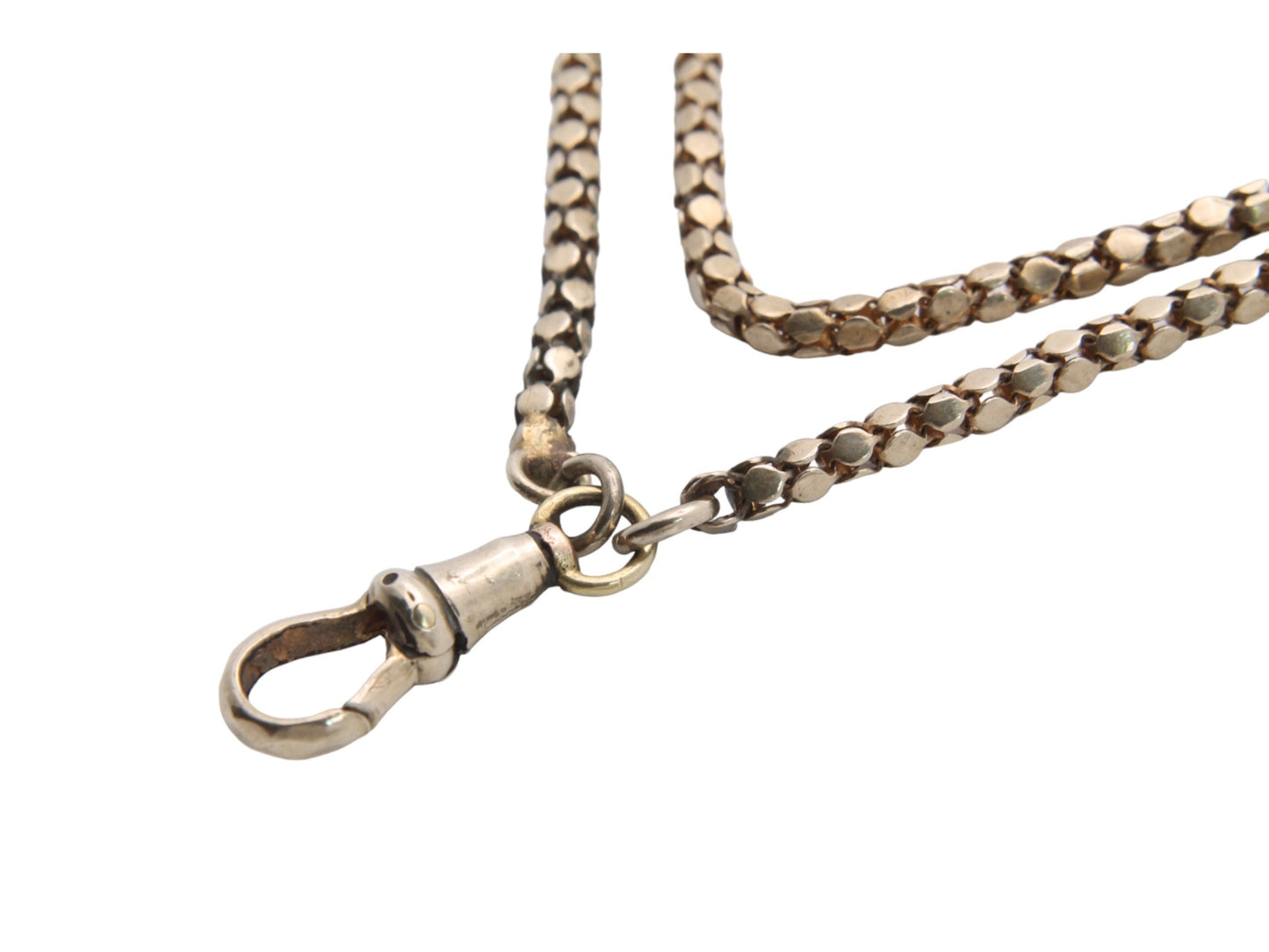 Antique 9ct Rolled Gold Long Guard Box Link Chain 56"