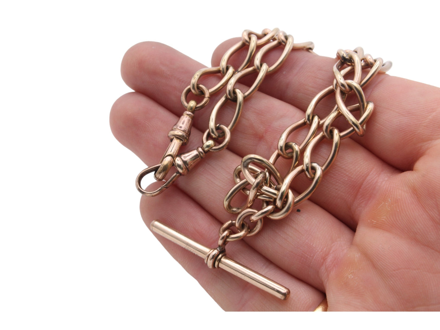 Antique 12ct Rolled Gold Double Albert Chain Necklace