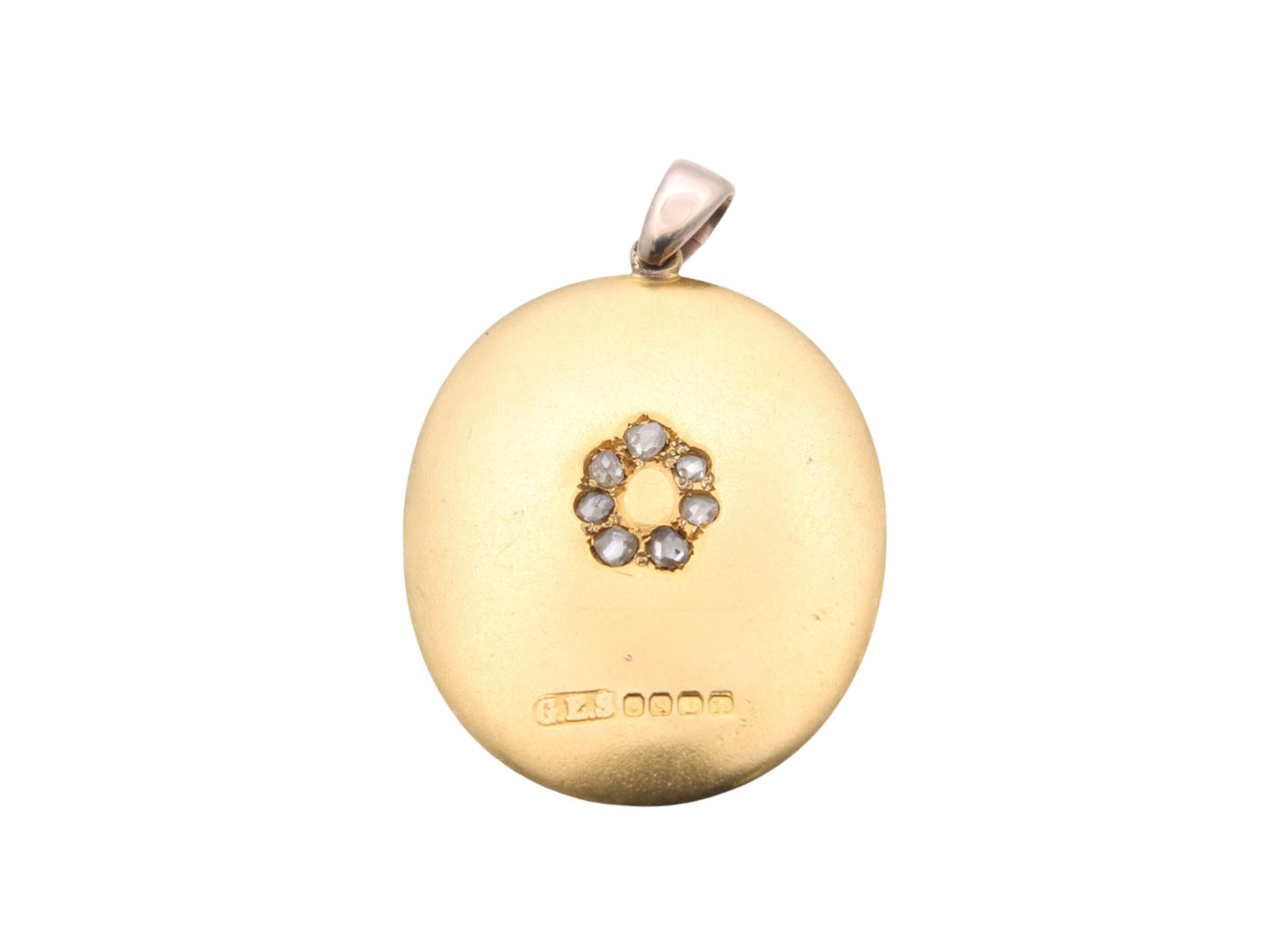Antique 18ct Gold Old Cut Diamond Locket Pendant, 13g