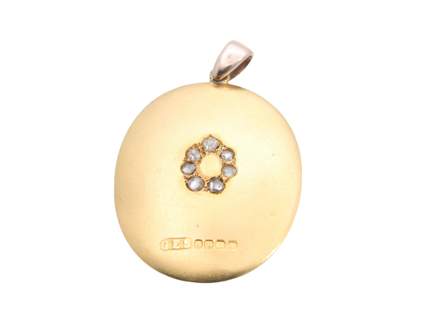 Antique 18ct Gold Old Cut Diamond Locket Pendant, 13g