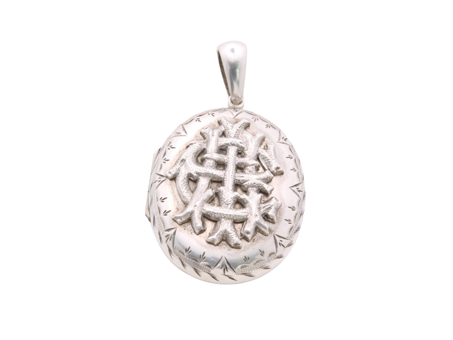 Antique Victorian Silver Amity Eternity Infinity Locket