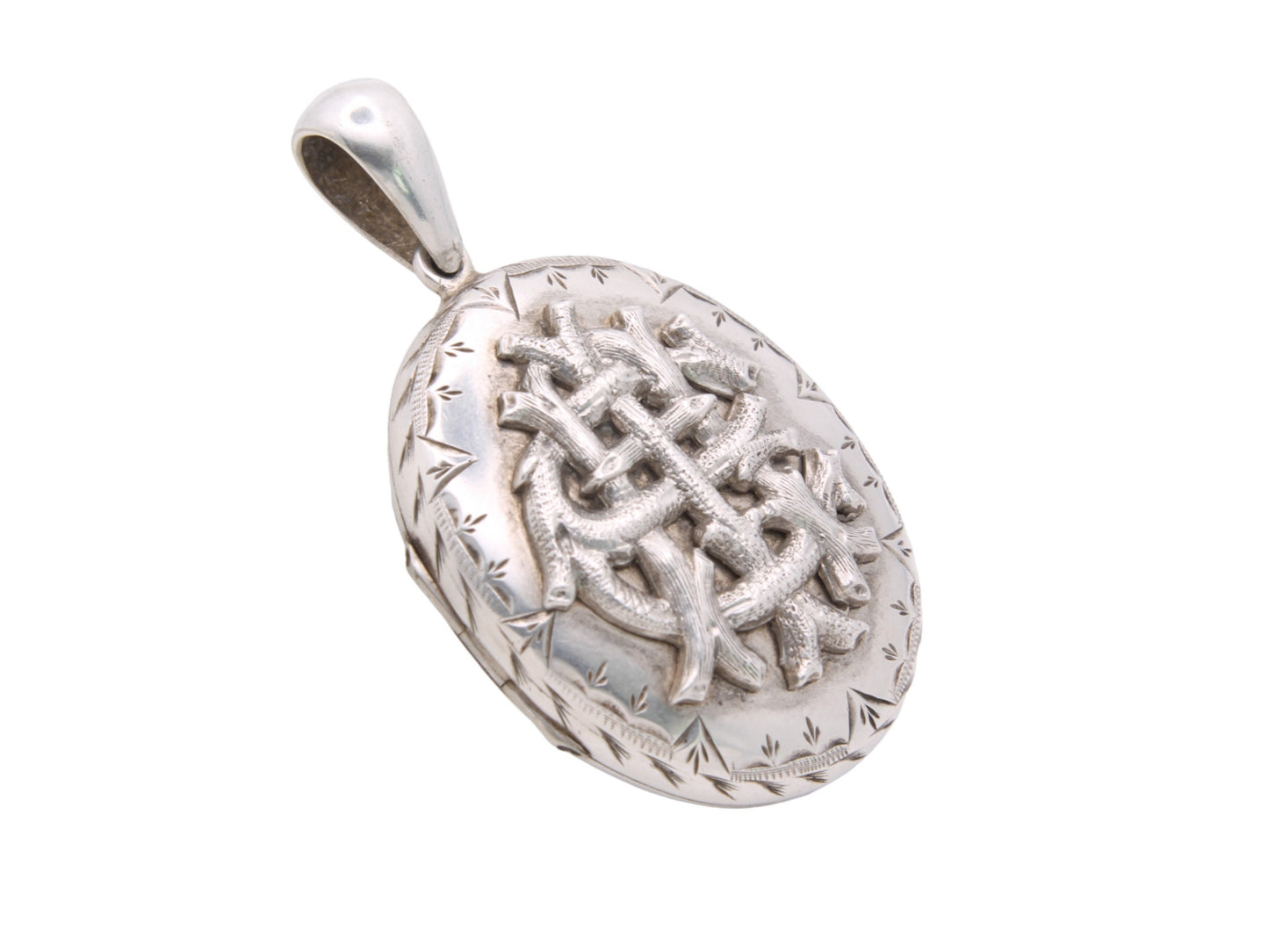 Antique Victorian Silver Amity Eternity Infinity Locket