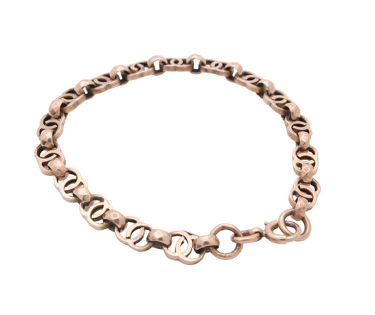 Antique 9ct Gold Double Fancy Belcher Bracelet