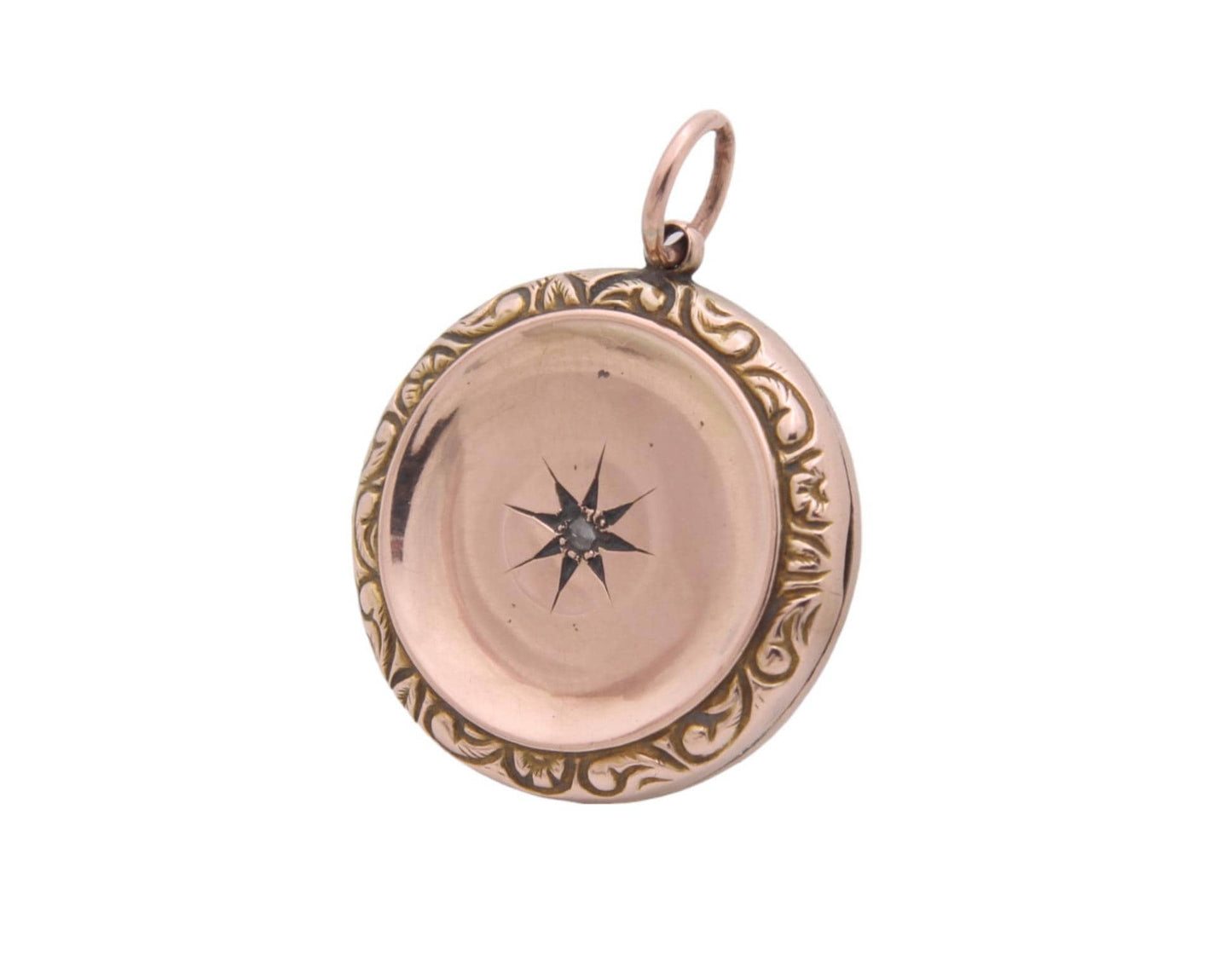 Antique 9ct Gold Back & Front Diamond Locket