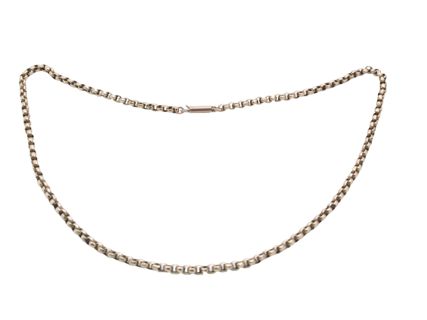 Antique-9ct-Yellow-Gold-Faceted-Belcher-Link-Necklace,-16"