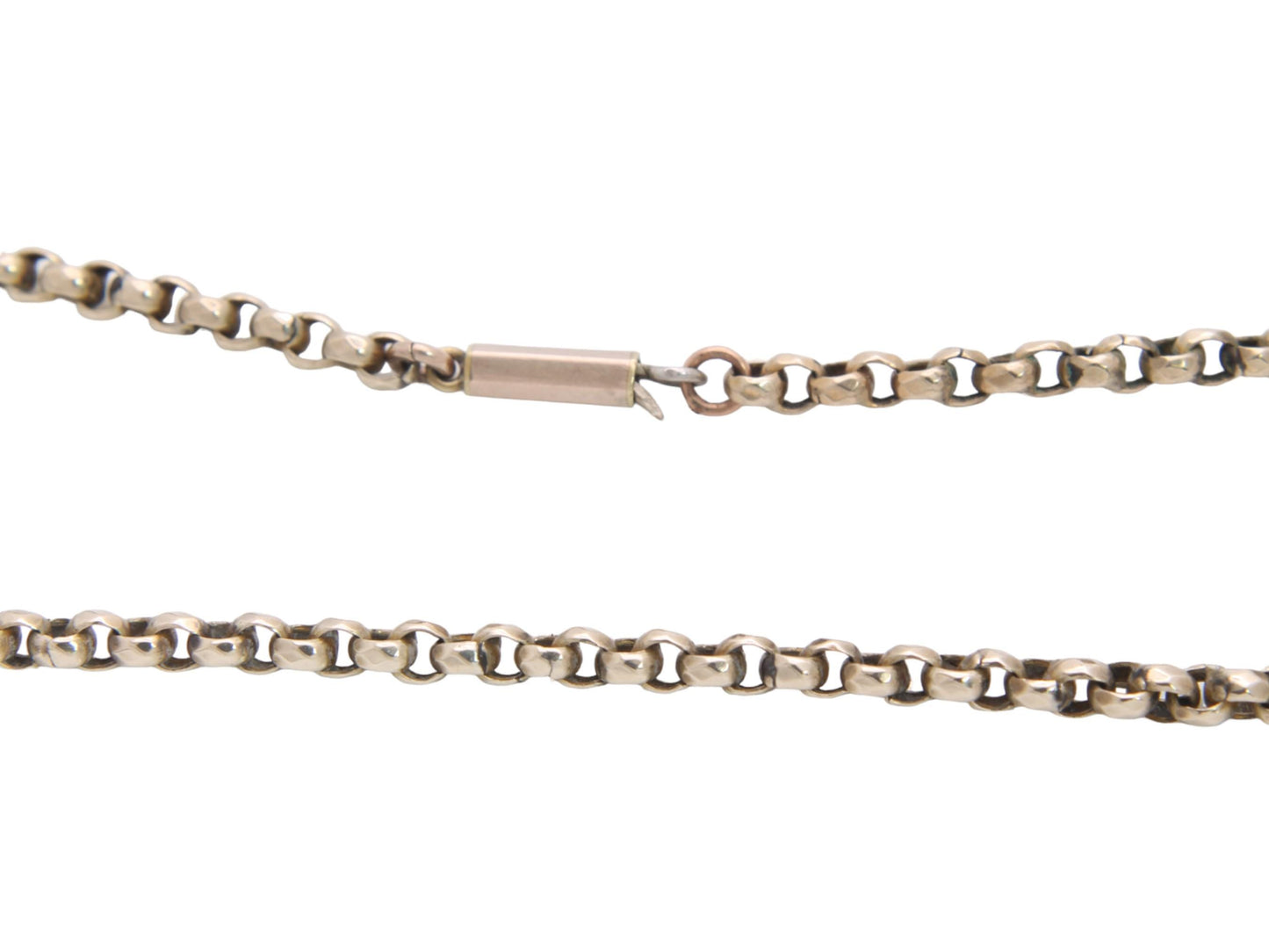 Antique 9ct Yellow Gold Faceted Belcher Link Necklace, 16"