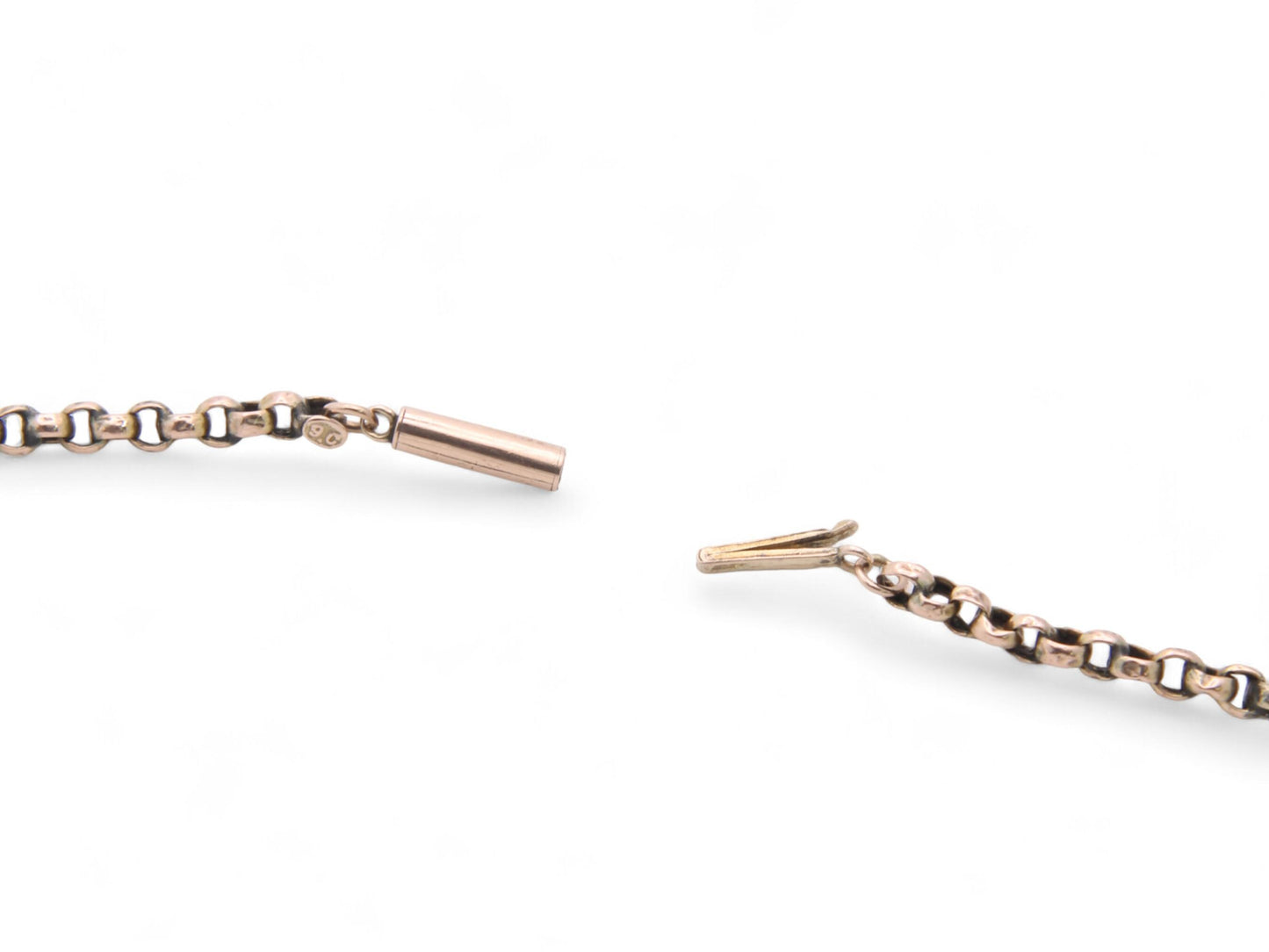 Antique-9ct-Gold-Belcher-Link-Necklace,-17"