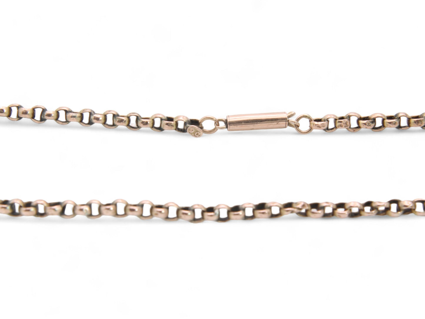 Antique 9ct Gold Belcher Link Necklace, 17"