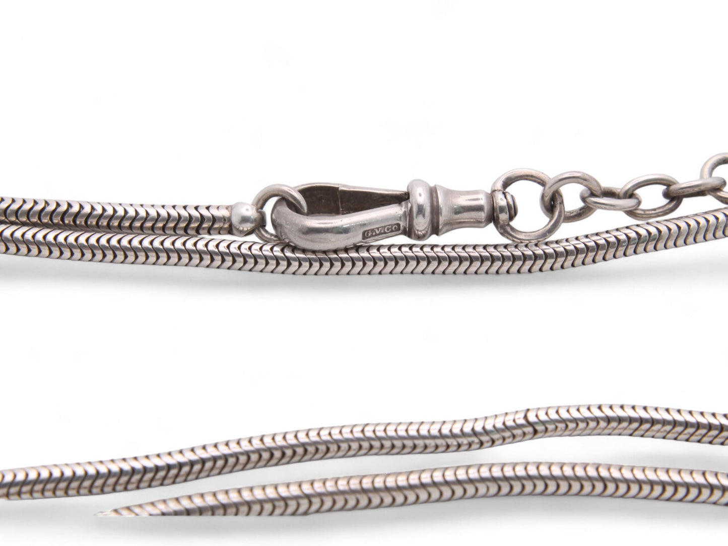 Antique Sterling Silver Long Guard Snake Link, 65g
